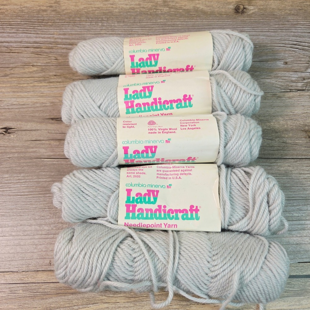 Columbia Minerva Lady Handicraft Needlepoint Yarn 100% Wool Light Blue 464